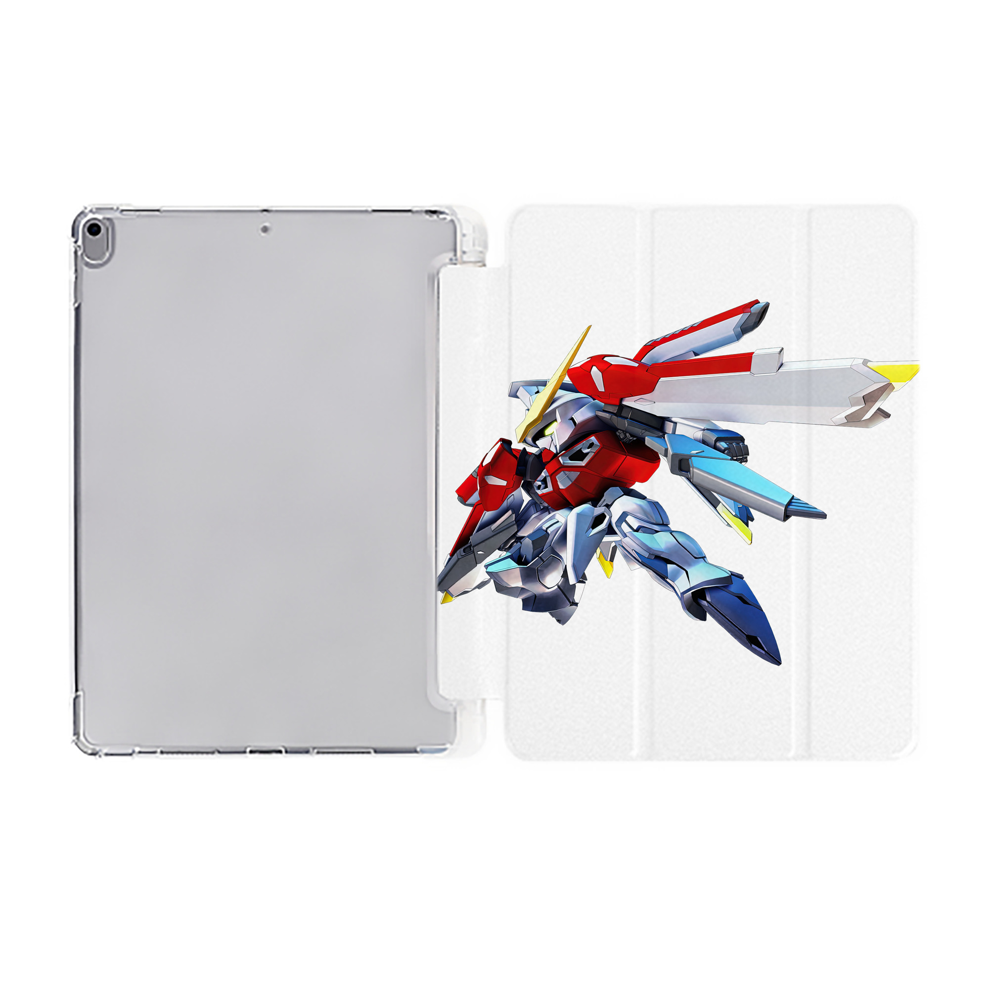 （画像用） 機動戦士ガンダム Mobile Suit Gundam IPad ケース ペン収納付き 三つ折りスタンド PUレザー×シリコン 対応機種9.5/10.5/10.9インチ